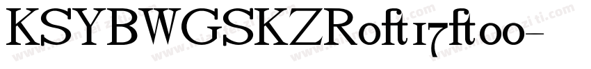 KSYBWGSKZR0 17 00字体转换
